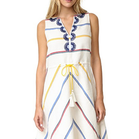 Tory Burch Sz 4 ‘Blaine’ Linen Embroidered Dress - Picture 6 of 8